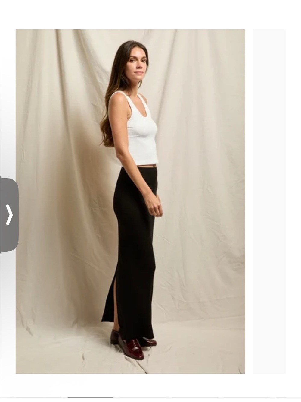 Perfect whitetee Alette  ribbed maxi skirt in Navy NWT